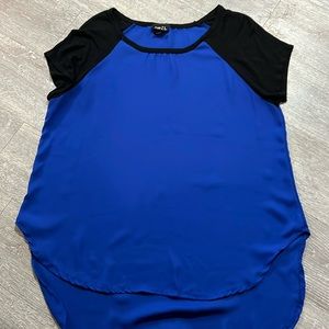 Blue and black short sleeve shirt